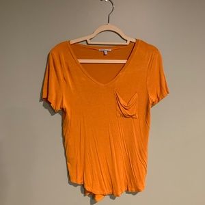 Orange V-Neck with Breast Pocket